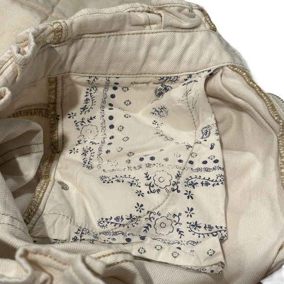 We the Free Denim Paper Bag Super High Waist Tie Cream Shorts Women’s Size XS - Picture 7 of 8
